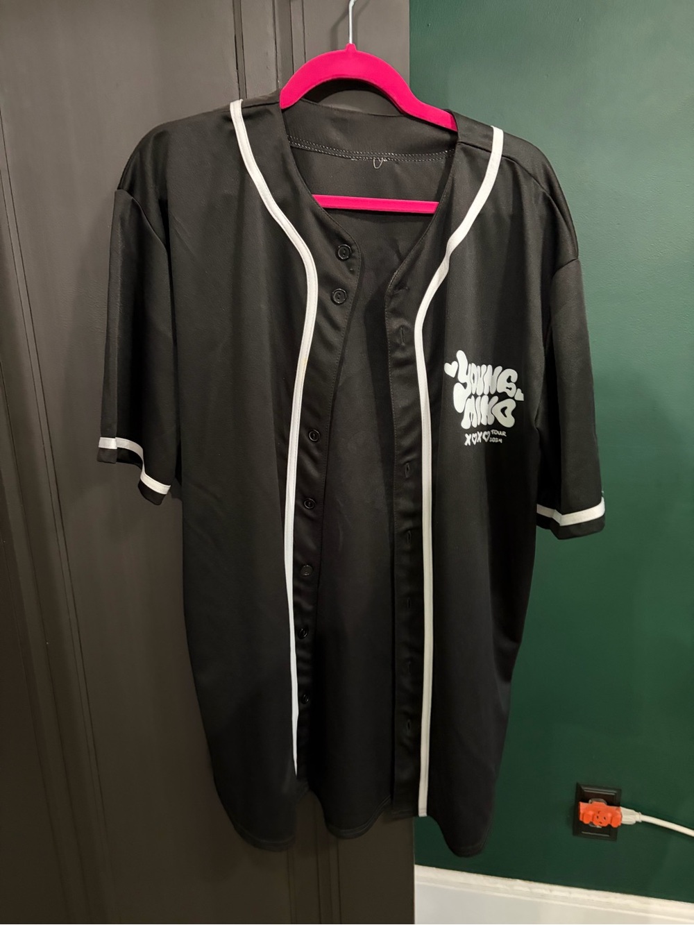 Black Baseball Jersey with White Trim - Unknown Brand